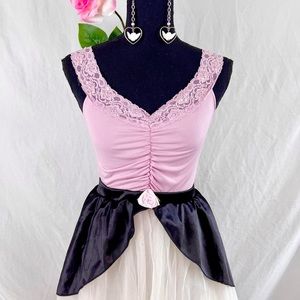 Vintage Judy Knapp mauve sequin lace tank top size large